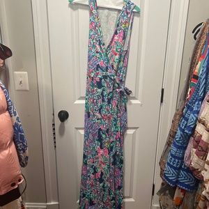 Lily Pulitzer sleeveless wrap maxi dress
